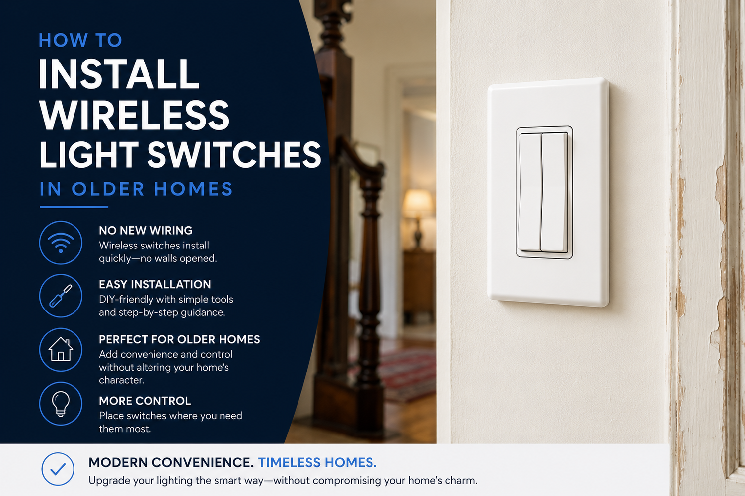 How to Install Wireless Light Switches in Older Homes