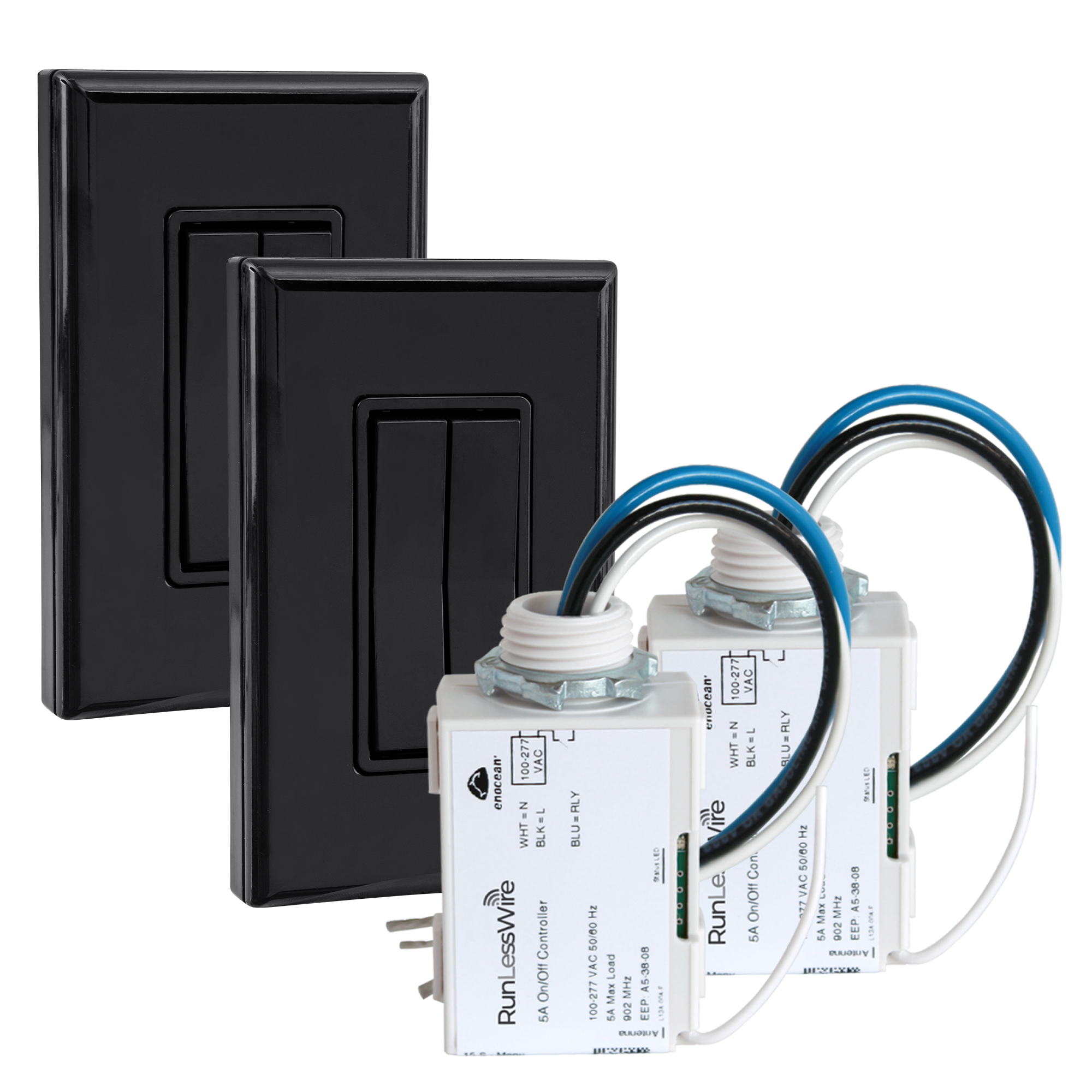 3-WAY FAN & LIGHT KIT: 2 RECEIVERS, 2 DUAL SWITCHES