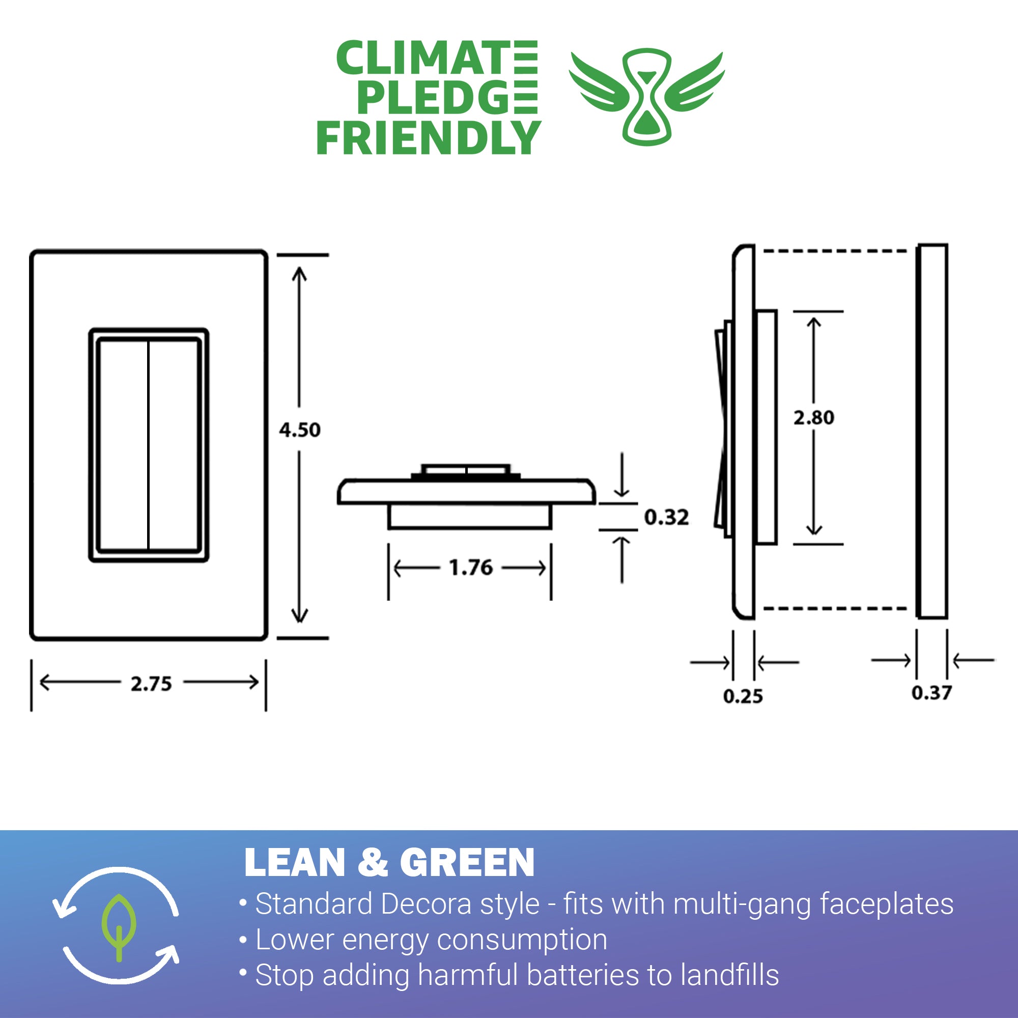 WIRELESS & BATTERY-FREE LIGHT SWITCH – DUAL ROCKER