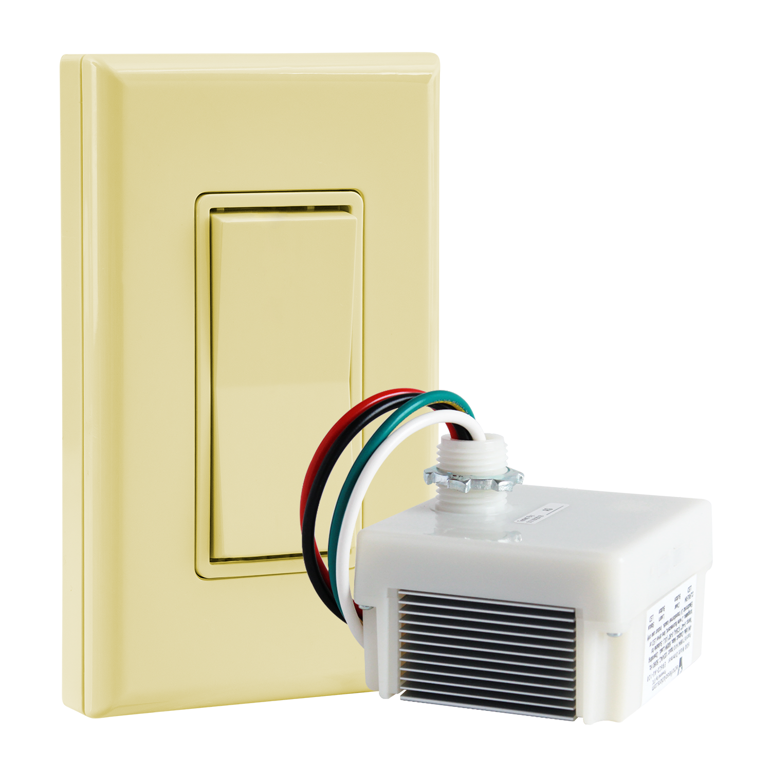 SINGLE POLE DIMMABLE WIRELESS SWITCH KIT - 120VAC Phase Dimming Receiver + Battery-Free Wireless Light Switch