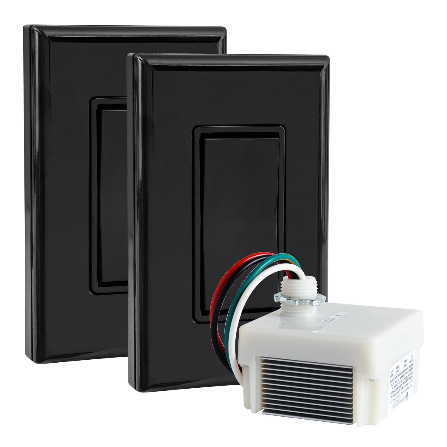 3-WAY DIMMABLE WIRELESS SWITCH KIT - 120VAC Phase Dimming Receiver + 2 Battery-Free Wireless Light Switches