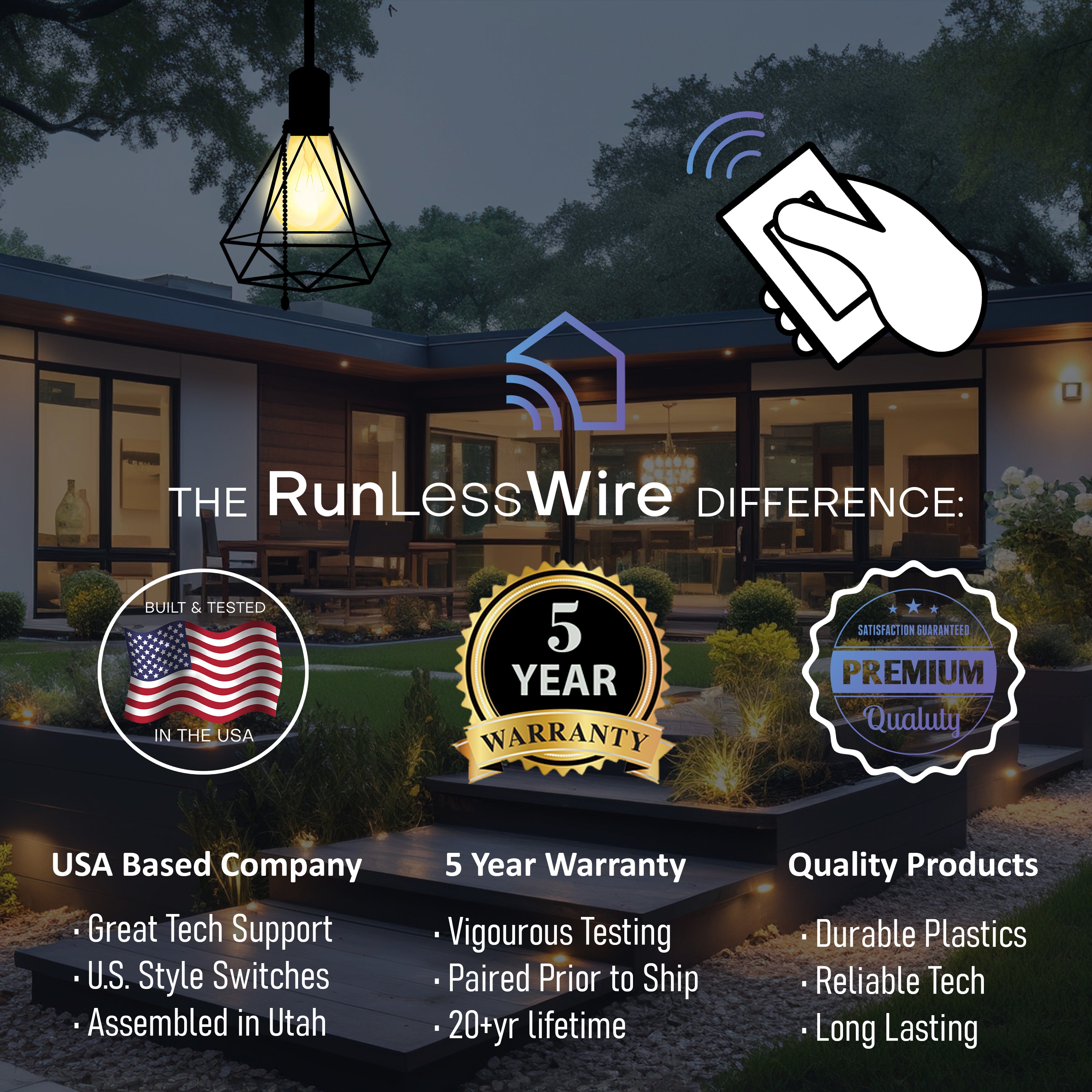 CLICK FOR PHILIPS HUE WIRELESS SMART SWITCH – Battery‑Free, Wire-Free, Self-Powered by Kinetic Energy (Single or Double Rocker)