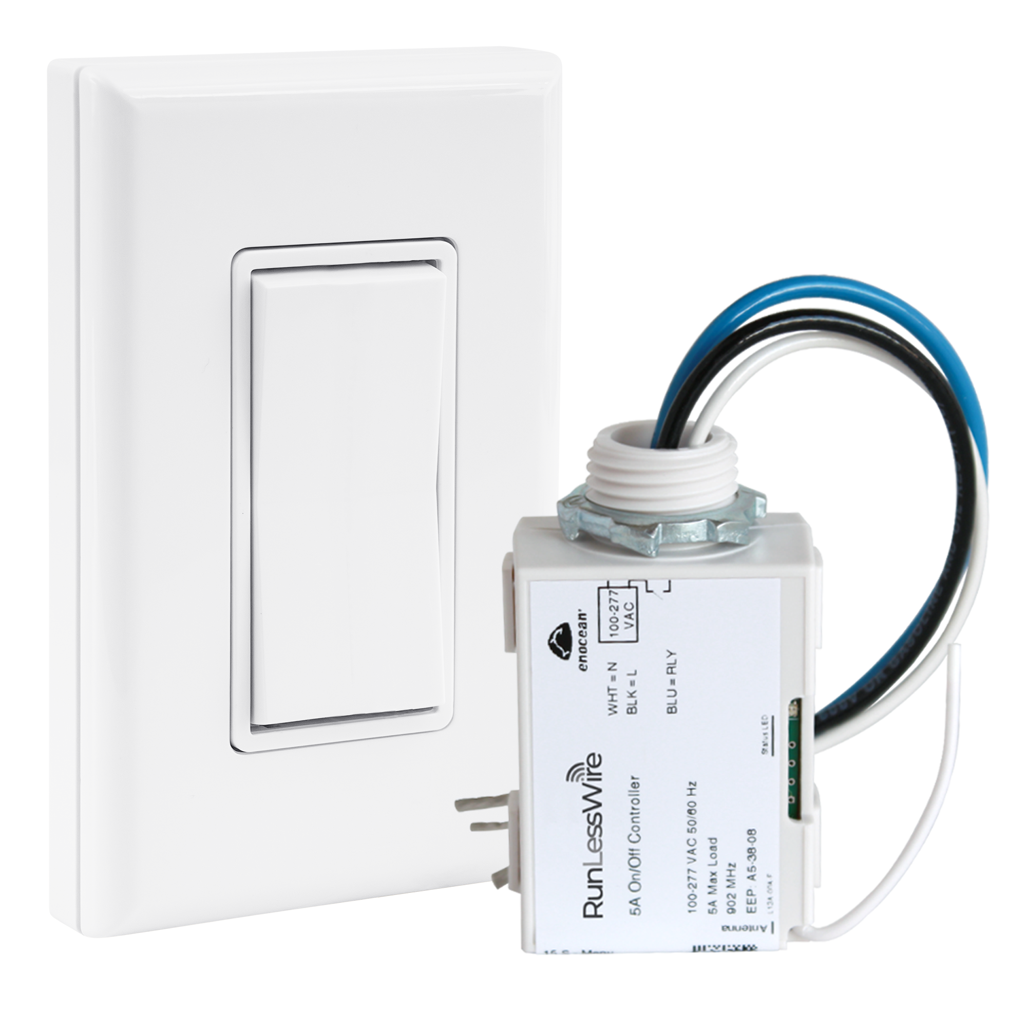 RunLessWire Interruptor de luz inalámbrico de 3 vías y kit de receptor de  atenuación, interruptores de bricolaje para el hogar, marfil (1 atenuador  de