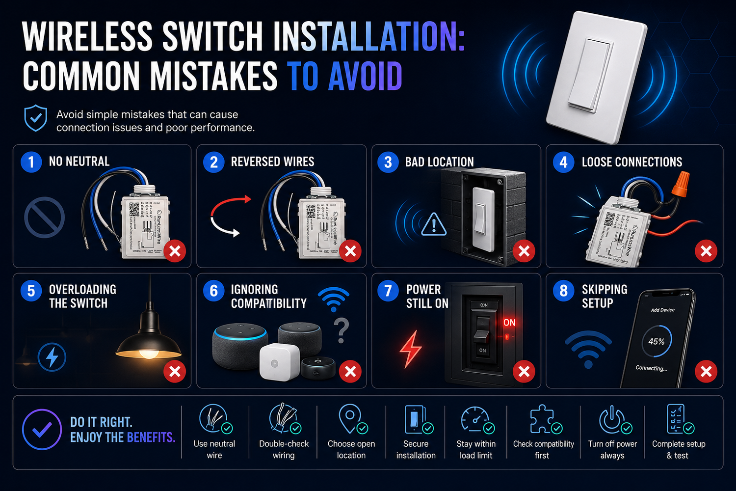 Wireless Switch Installation: Common Mistakes to Avoid