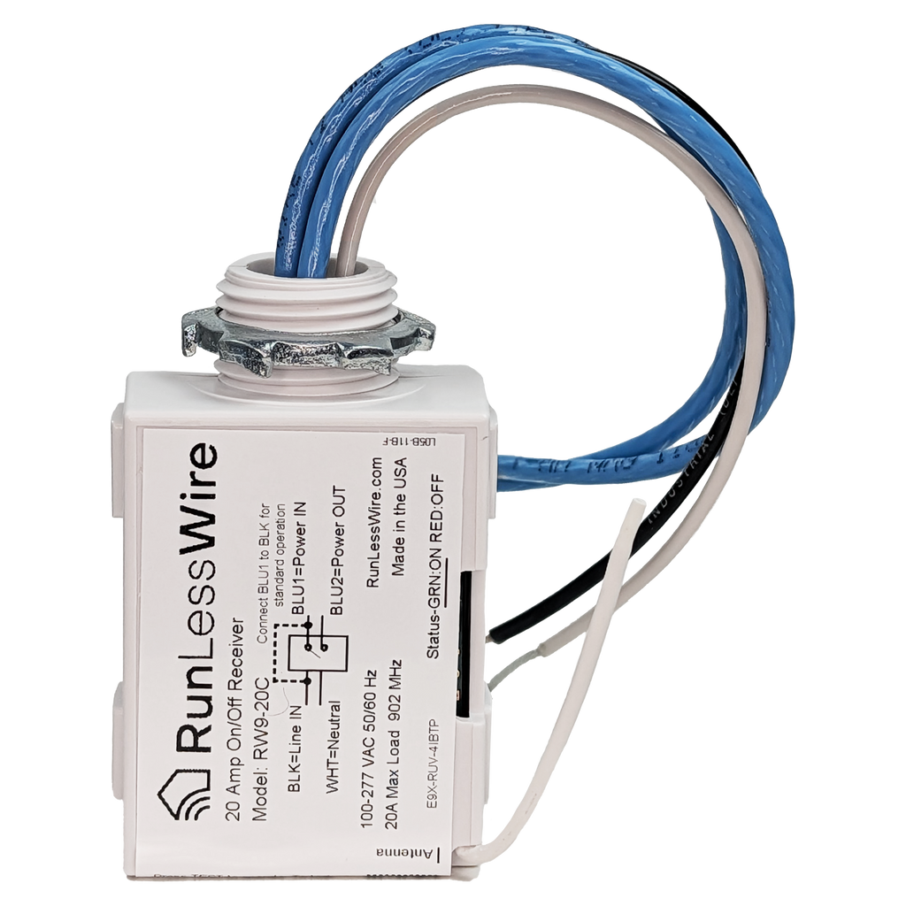 20 AMP ON/OFF RECEIVER FOR WIRELESS SWITCHES - add on only, requires switch to function