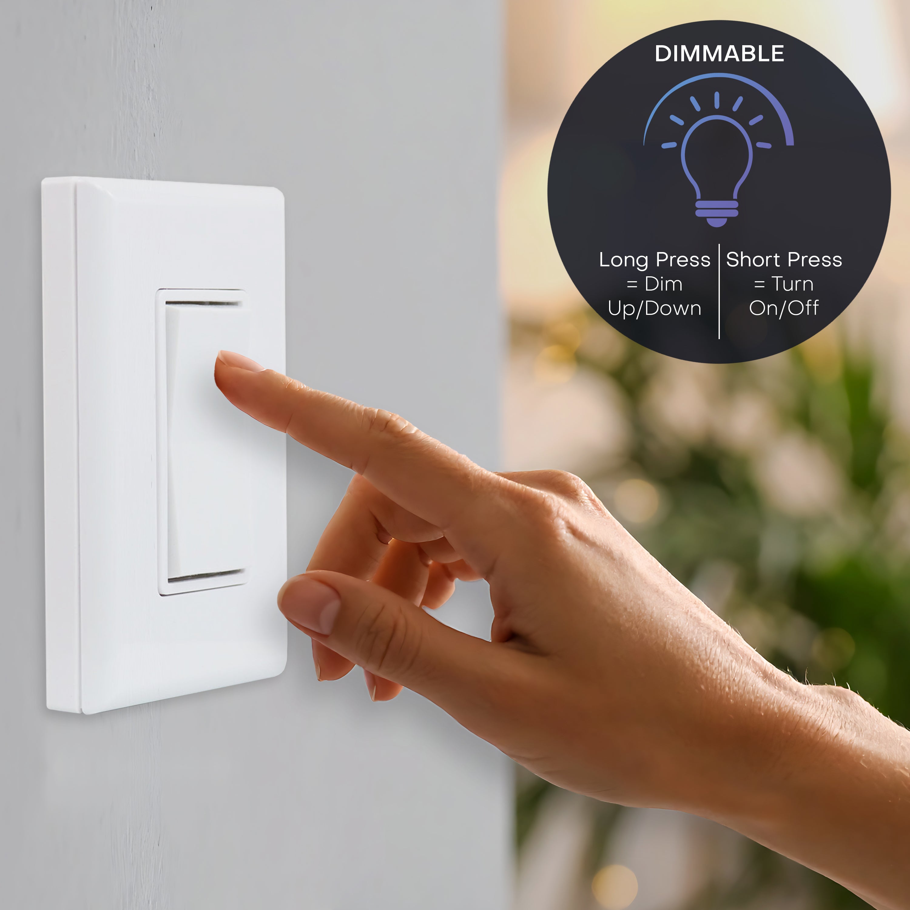 SINGLE POLE LOW VOLT LED DIMMABLE WIRELESS SWITCH KIT - Ultra-Smooth PWM Receiver + Battery-Free Wireless Light Switch (8-30VDC, 5A)