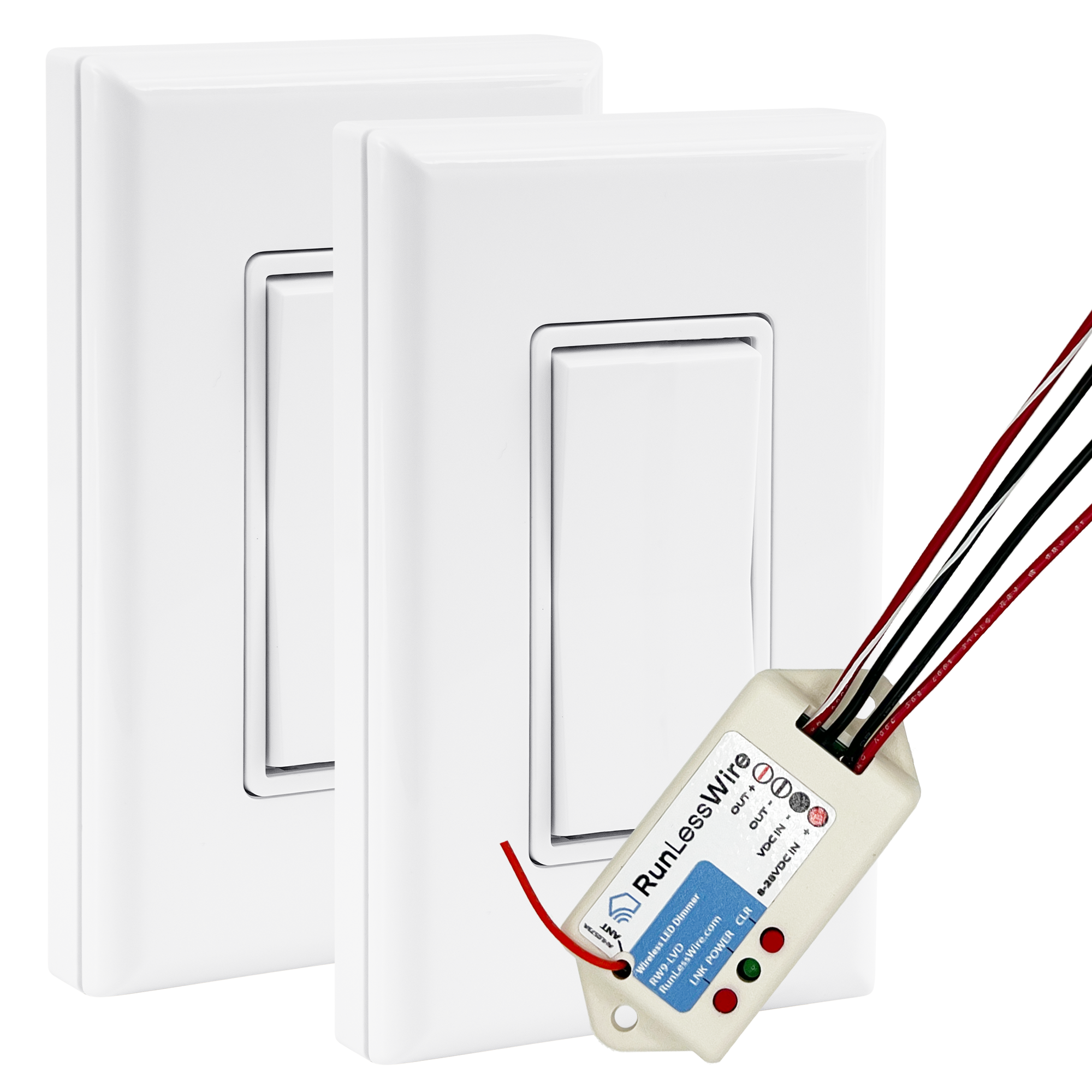 RunLessWire Interruptor de luz inalámbrico de 3 vías y kit de receptor de  atenuación, interruptores de bricolaje para el hogar, marfil (1 atenuador  de